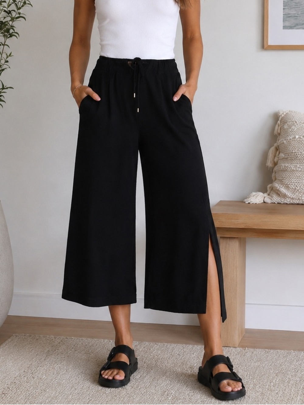Becca side slit pants